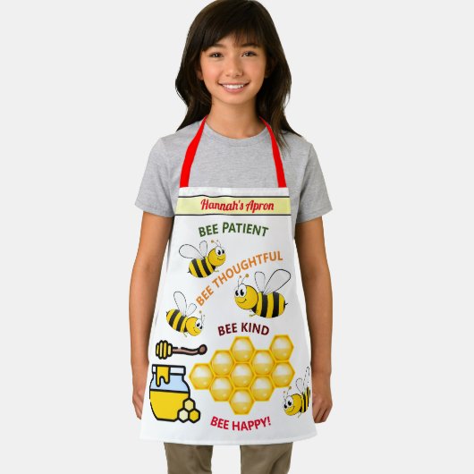 Gepersonaliseerde bijen- en honingbijen en -Kinder Schort (Insitu)