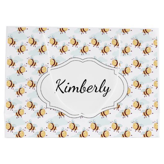 Gepersonaliseerde bijen groot cadeauzakje (Achterkant)