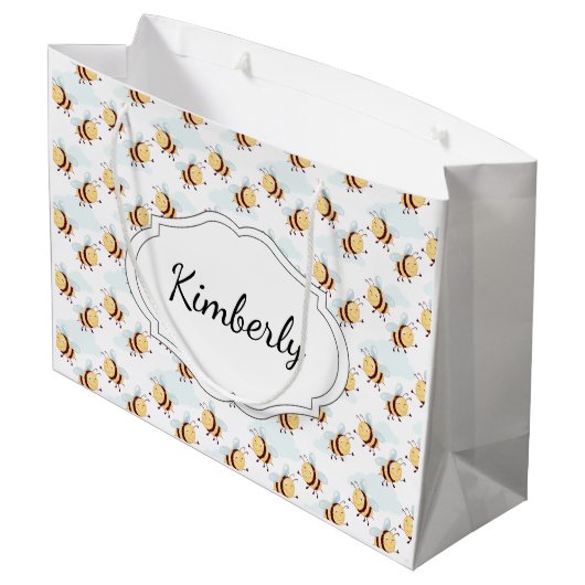 Gepersonaliseerde bijen groot cadeauzakje (Achterkant Gekanteld)