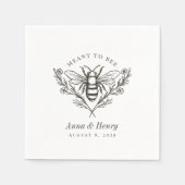 Gepersonaliseerde  bijenbruiloft "Meant to Bee" Servet (Voorkant)