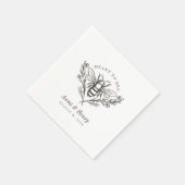 Gepersonaliseerde  bijenbruiloft "Meant to Bee" Servet (Hoek)