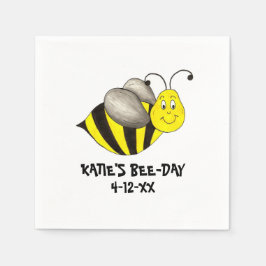 Gepersonaliseerde bijendag: Bumblebee Birthday Servetten