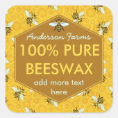 Gepersonaliseerde bijenwas Label Bijen en Honingra (Voorkant)