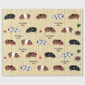 Gepersonaliseerde bijtende kerstman KuneKune Pig H Cadeaupapier (Vlak)