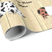 Gepersonaliseerde bijtende kerstman KuneKune Pig H Cadeaupapier (Rol Hoek)