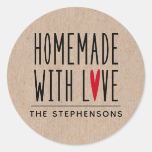 Gepersonaliseerde bijtende Kraft gemaakt van liefd Ronde Sticker