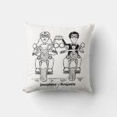 Gepersonaliseerde Biker Wedding Gift Throw Cushion Kussen (Voorkant)
