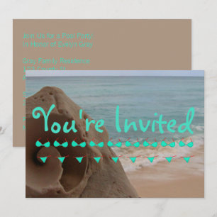 Gepersonaliseerde Bikini Beach Thema   poolparty Kaart