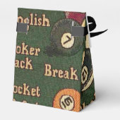 Gepersonaliseerde biljartballen achtergrond bedankdoosjes (Achterkant)