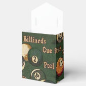 Gepersonaliseerde biljartballen achtergrond bedankdoosjes (Geopend)