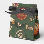 Gepersonaliseerde biljartballen achtergrond bedankdoosjes (Voorkant Zijde)