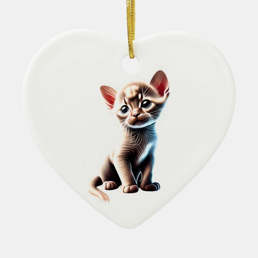 Gepersonaliseerde Birmaanse kitten Keramisch Ornament (Voorkant)