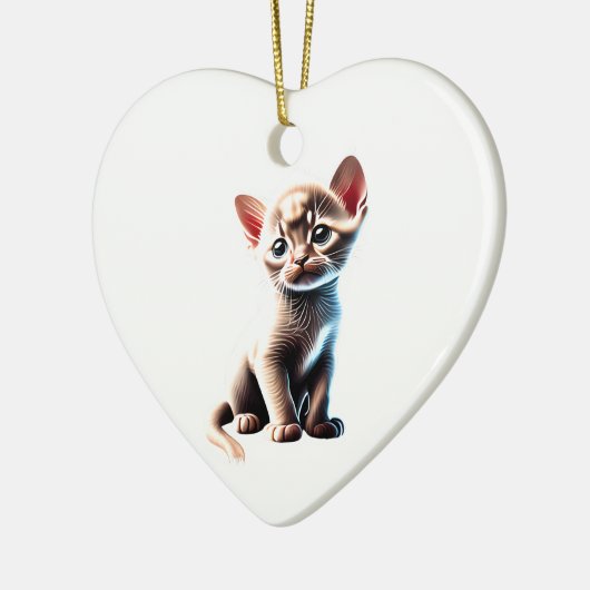 Gepersonaliseerde Birmaanse kitten Keramisch Ornament (Links)