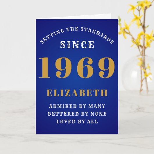 Gepersonaliseerde Birthday 1969 Normen voegen Jouw Kaart (Gele Bloem)