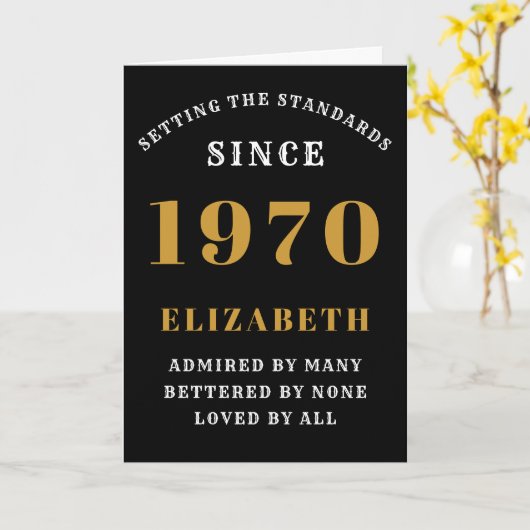 Gepersonaliseerde Birthday 1970 Loved Add Name Bla Kaart (Gele Bloem)