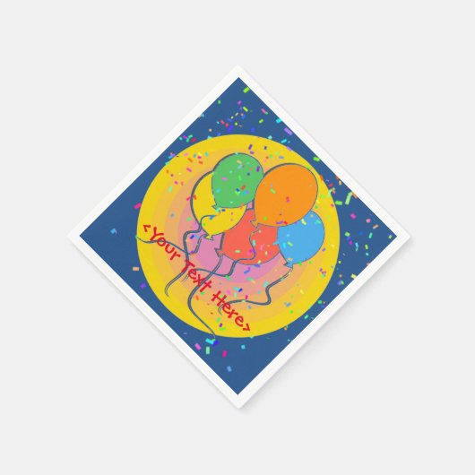 Gepersonaliseerde Birthday-ballonnen Napkins Servet (Hoek)