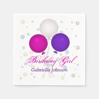 Gepersonaliseerde Birthday-ballonnen Napkins Servet