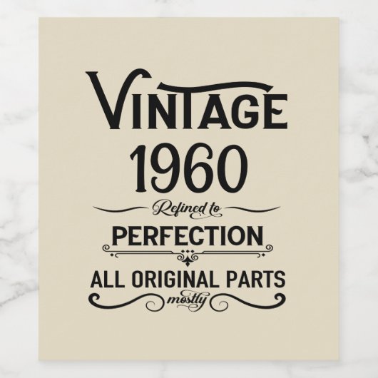 Gepersonaliseerde  birthday black wijn etiket (Enkel label)