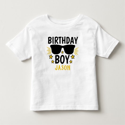 Gepersonaliseerde Birthday Boy Hollywood Style Kinder Shirts (Voorkant)