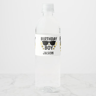 Gepersonaliseerde Birthday Boy Hollywood Style Waterfles Etiket