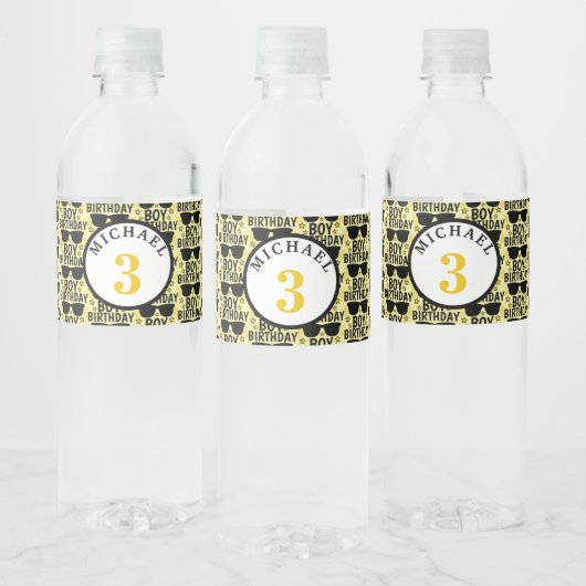 Gepersonaliseerde Birthday Boy Hollywood Style Waterfles Etiket (Flessen)