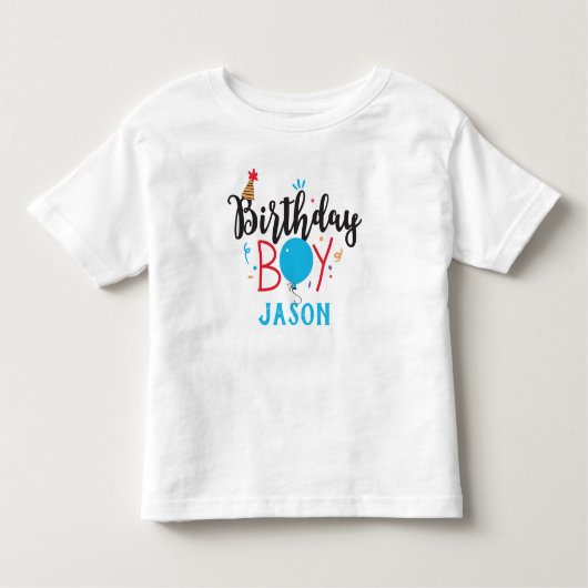 Gepersonaliseerde Birthday Boy Kinder Shirts (Voorkant)
