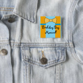 Gepersonaliseerde Birthday Boy Suspenders en Bow s Vierkante Button 5,1 Cm (In situ)