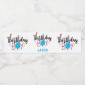 Gepersonaliseerde Birthday Boy Waterfles Etiket (Enkel label)