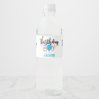 Gepersonaliseerde Birthday Boy Waterfles Etiket