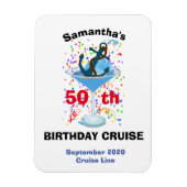 Gepersonaliseerde Birthday Cruise Anchor Cocktail Magneet (Verticaal)