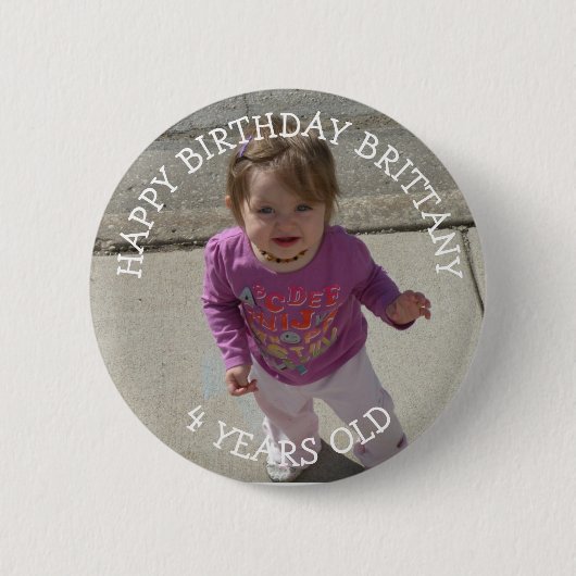 Gepersonaliseerde Birthday Girl Button (Voorkant)