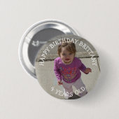 Gepersonaliseerde Birthday Girl Button (Voorkant /achterkant)