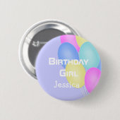 Gepersonaliseerde Birthday Girl Button (Voorkant /achterkant)