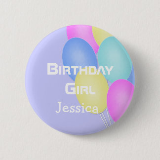Gepersonaliseerde Birthday Girl Button