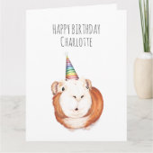 Gepersonaliseerde Birthday Kaart - Happy Guinee Pi (Voorkant)