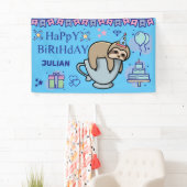 GEPERSONALISEERDE BIRTHDAY NAME CutE SLOTH Spandoek (Insitu)