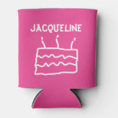 Gepersonaliseerde Birthday PINK Een naam toevoegen Blikjeskoeler (Voorkant)