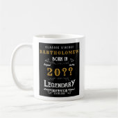 Gepersonaliseerde Birthday Retro  monogram koffie Koffiemok (Links)