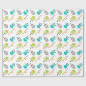 Gepersonaliseerde Birthday Robot Cadeaupapier (Vlak)