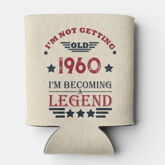 Gepersonaliseerde  birthday rood blauw blikjeskoeler (Achterkant)