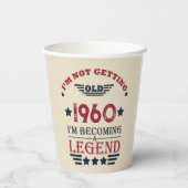 Gepersonaliseerde birthday rood blauw papieren bekers (Achterkant)