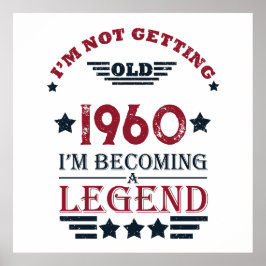 Gepersonaliseerde  birthday rood blauw poster