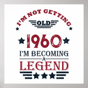 Gepersonaliseerde  birthday rood blauw poster