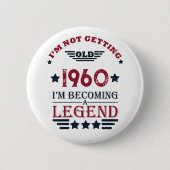 Gepersonaliseerde  birthday rood blauw ronde button 5,7 cm (Voorkant)