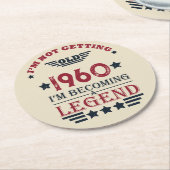 Gepersonaliseerde birthday rood blauw ronde kartonnen onderzetter (Gebogen)