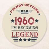 Gepersonaliseerde birthday rood blauw ronde kartonnen onderzetter (Voorkant)