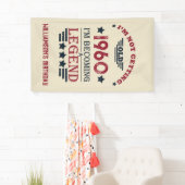 Gepersonaliseerde birthday rood blauw spandoek (Insitu)