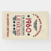 Gepersonaliseerde birthday rood blauw spandoek (Horizontaal)