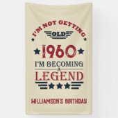 Gepersonaliseerde  birthday rood blauw spandoek (Verticaal)