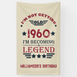 Gepersonaliseerde  birthday rood blauw spandoek